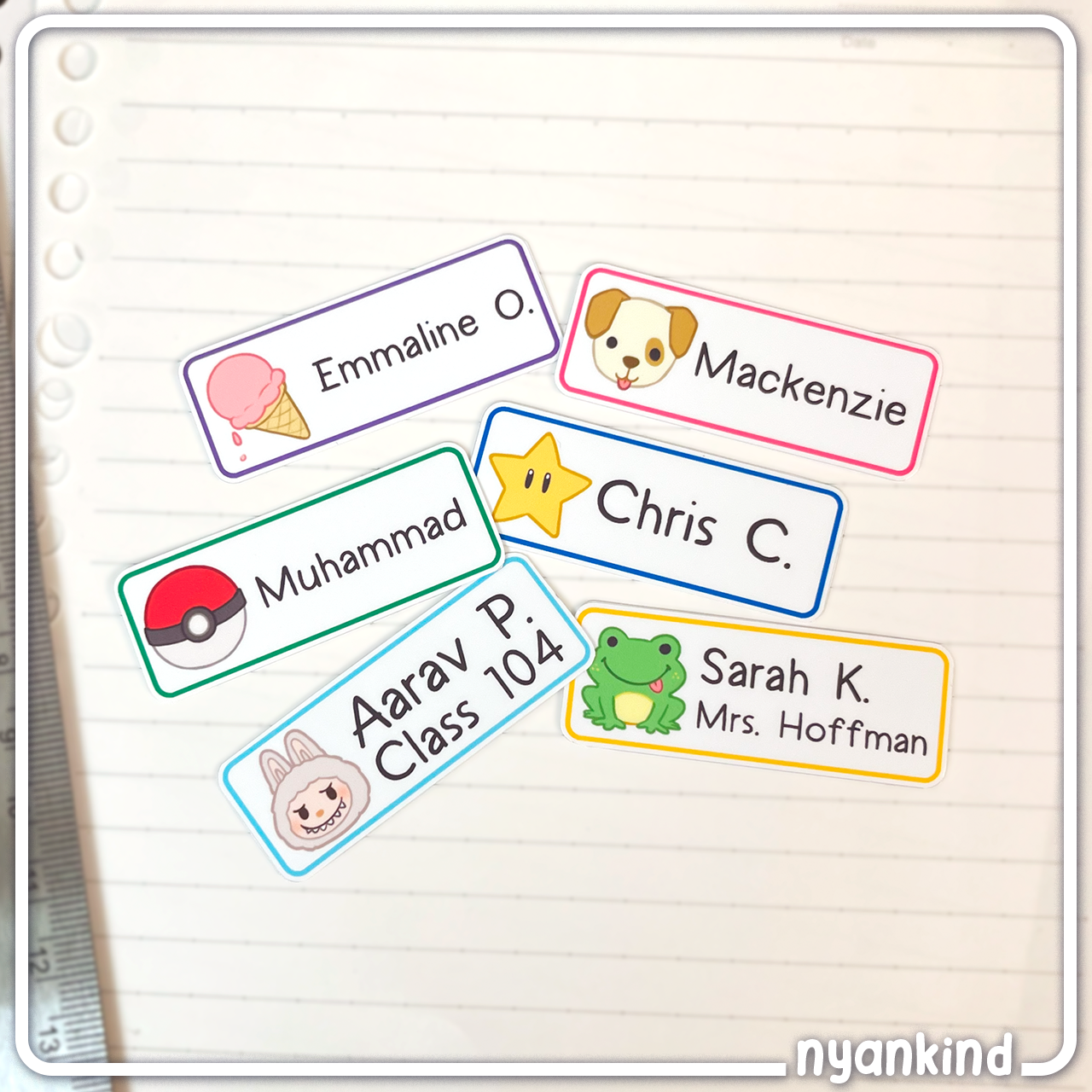 Icon Name Sticker Labels