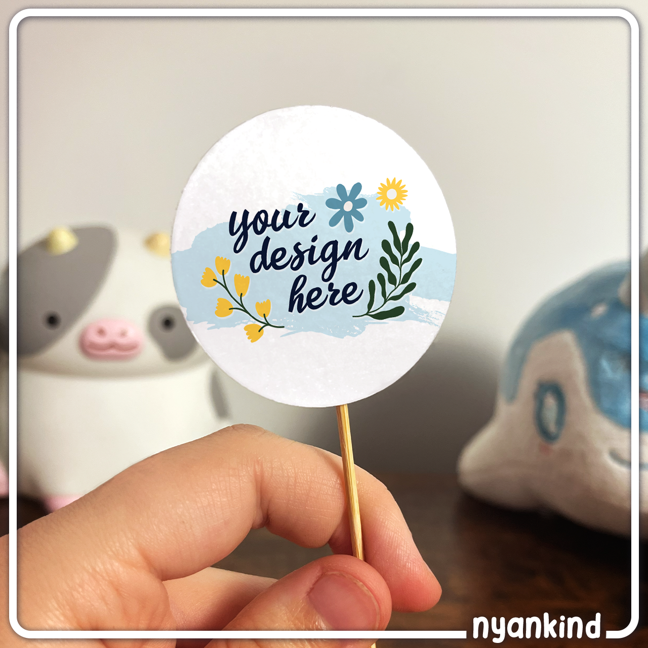 Customizable Circle Cupcake Toppers