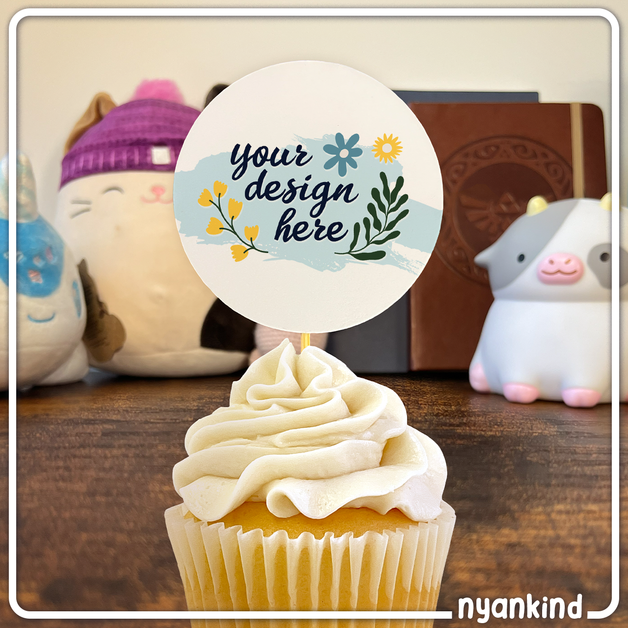Customizable Circle Cupcake Toppers